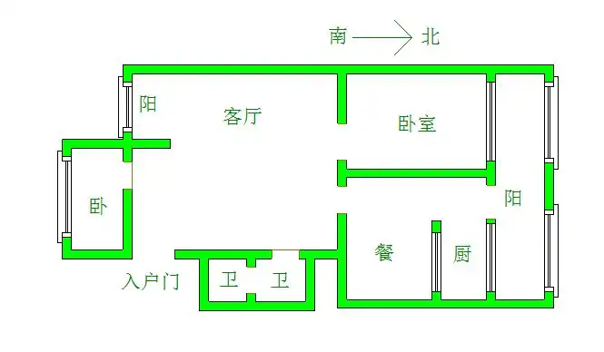 整租·洪福家园·2室1厅